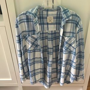 Billabong Blue Flannel Button Up
